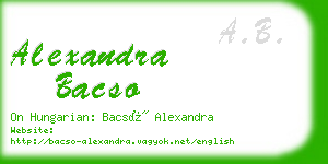alexandra bacso business card